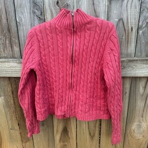 L. L. Bean cotton pink cardigan